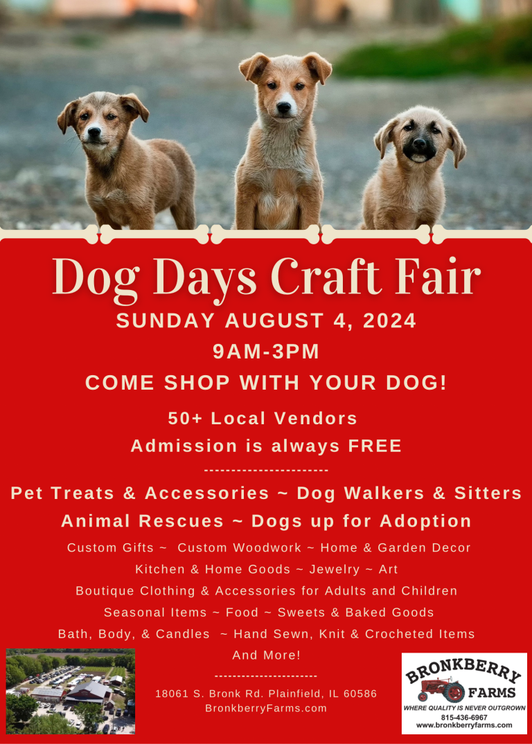 Dog Days Craft & Vendor Fair – Come Shop with Your Pup! – Bronkberry Farms